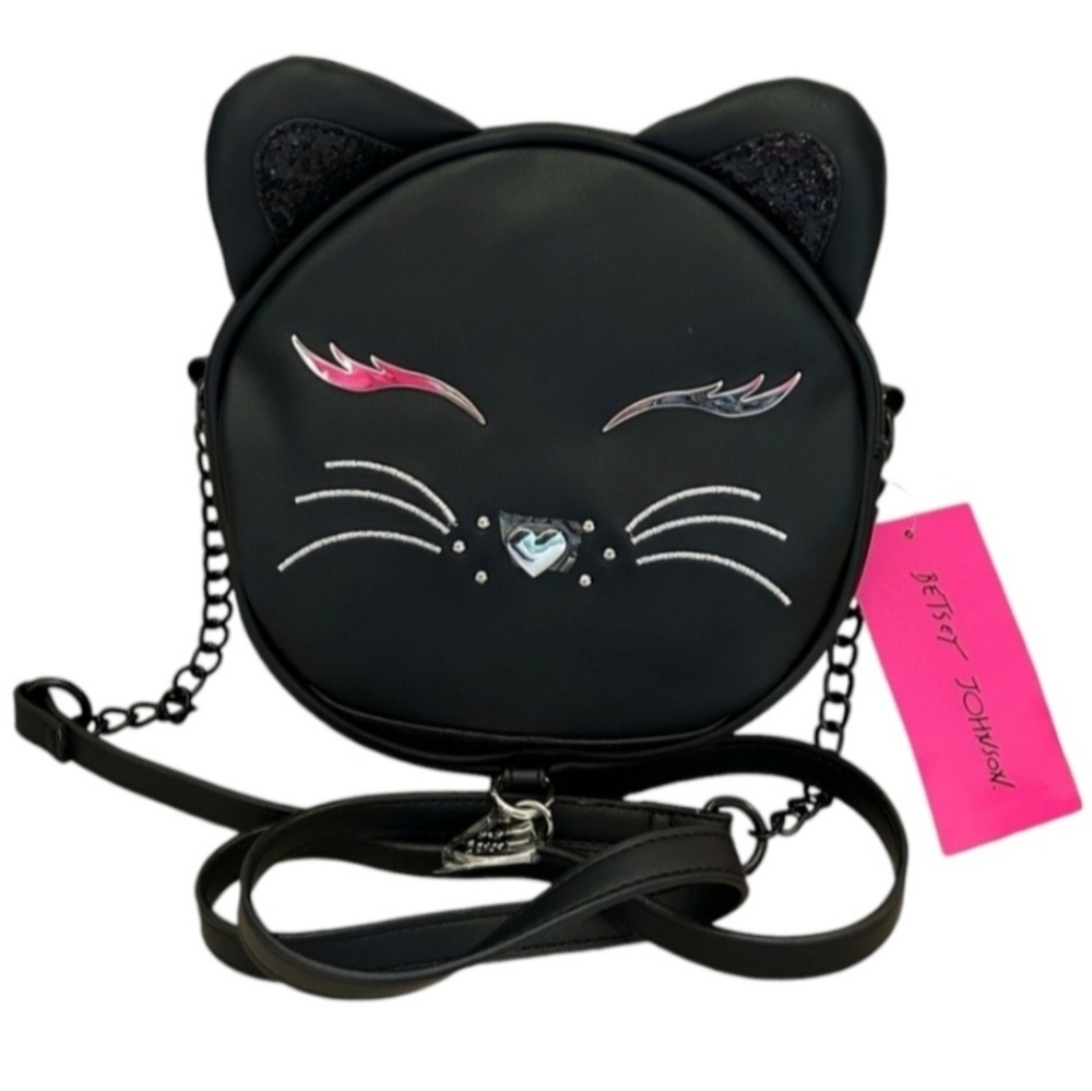 Betsey Johnson Black Cat Kitsch 🐈‍⬛️ Crossbody XOKITTY - Picture 2 of 16